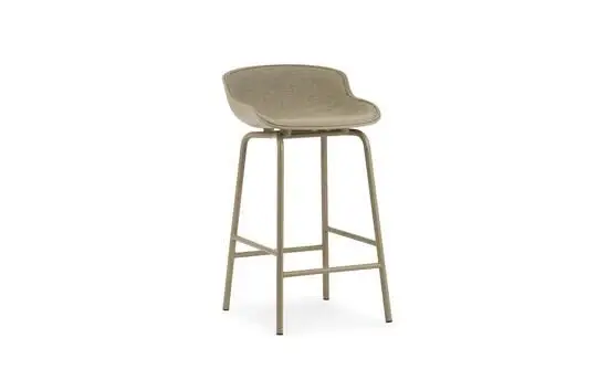 Normann Copenhagen - Hyg Barstool 65 cm Front Upholstery Sand & Sand Steel