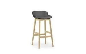 Normann Copenhagen - Hyg Barstool 75 cm Front Upholstery Black & Oak