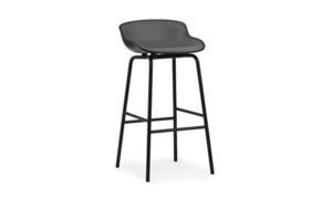 Normann Copenhagen - Hyg Barstool 75 cm Front Upholstery Black & Black Steel