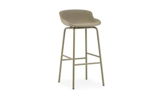 Normann Copenhagen - Hyg Barstool 75 cm Front Upholstery Sand & Sand Steel