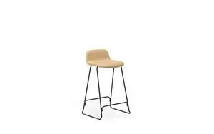 Normann Copenhagen - Just Barstool 65 cm w. back Full Upholstery Black Steel