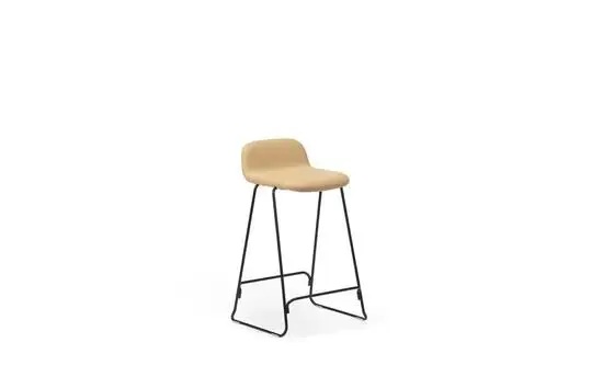 Normann Copenhagen - Just Barstool 65 cm w. back Full Upholstery Black Steel