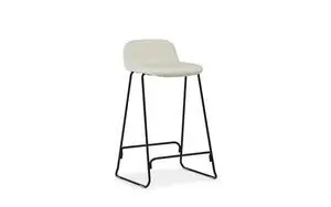 Normann Copenhagen - Just Barstool 65 cm w. back Full Upholstery Black Steel