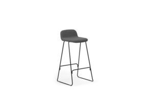 Normann Copenhagen - Just Barstool 75 cm w. back Full Upholstery Black Steel