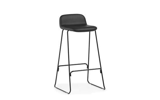 Normann Copenhagen - Just Barstool 75 cm w. back Full Upholstery Black Steel