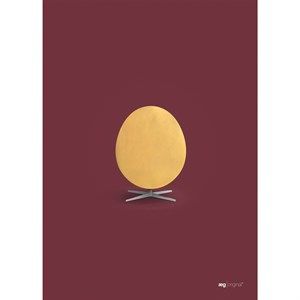 Image of Brainchild - Ægget 50x70 cm. (Guld/Bordeaux)