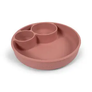 Oyoy - Silikone tallerken ruminddelt - Rose