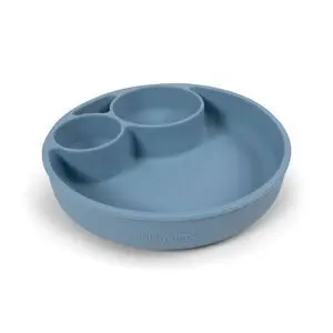 Oyoy - Silikone tallerken ruminddelt - Powder Blue