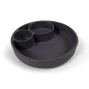 Oyoy - Silikone tallerken ruminddelt - Stone Grey