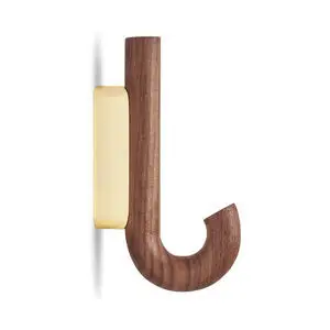Oyoy - HOOK mini knage valnød/ messing