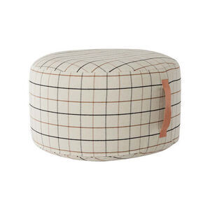 OYOY Living - Grid Pouf - Råhvid