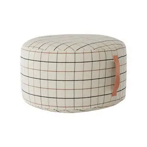 OYOY Living - Grid Pouf - Råhvid - Ø65 x H38 cm