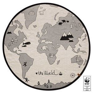 Image of OYOY tæppe - The World tæppe i hvid/sort
