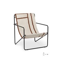 Ferm Living -  Desert Lounge Stol - Hvid, brun med sorte stel - Black shapes