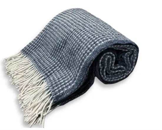 Lovely Linen - Plaid - Uld - Blå - 130x170 cm