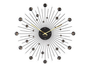 Karlsson - Wall clock Sunburst crystal black large