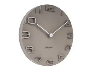 Karlsson - Wall clock on the Edge warm grey w. chrome hands