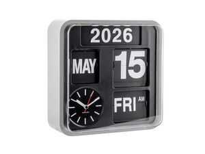 Karlsson - Wall clock Mini Flip silver casing, black dial
