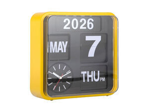Karlsson - Wall clock Mini Flip yellow casing, black dial