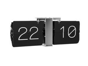 Karlsson - Flip clock No Case black, chrome stand