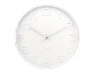 Karlsson - Wall clock Mr. White numbers large, white case