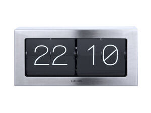 Karlsson - Wall / Table clock Boxed Flip XL brushed steel