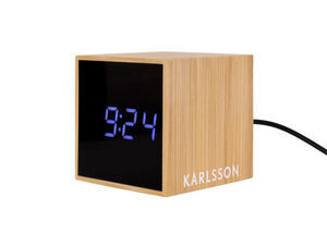 Karlsson - Alarm clock Mini Cube bamboo