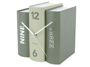 Karlsson - Table clock Book green tones paper