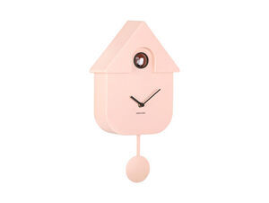 Karlsson - Wall clock Modern Cuckoo ABS soft pink