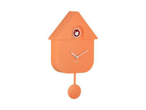 Karlsson - Wall clock Modern Cuckoo ABS bright orange