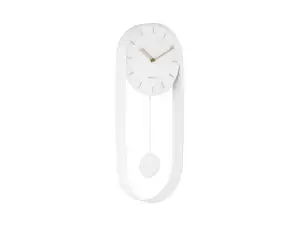 Karlsson - Wall clock Pendulum Charm steel white