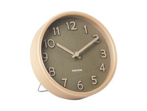 Karlsson - Table clock Pure wood grain moss green