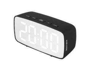 Karlsson - Alarm clock Silver Mirror LED oval black