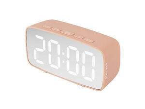 Karlsson - Alarm clock Silver Mirror LED oval faded pink