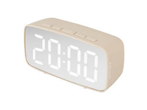 Karlsson - Alarm clock Silver Mirror LED oval warm grey