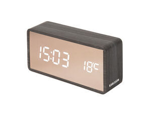 Karlsson - Alarm clock Copper Mirror LED black wood veneer