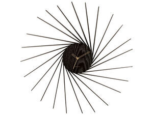Karlsson - Wall clock Helix XL wood veneer black