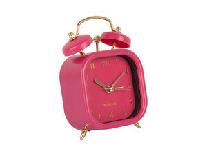 Karlsson - Alarm clock Metallic Glam square dark pink