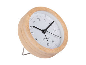 Karlsson - Alarm clock Neat bamboo round white