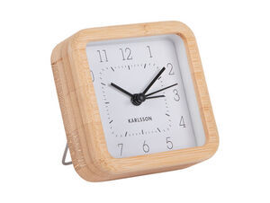 Karlsson - Alarm clock Neat bamboo square white