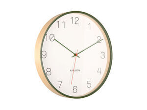 Karlsson - Wall clock Joy wood w. dark green accents
