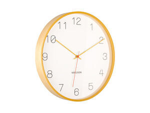 Karlsson - Wall clock Joy wood w. ochre yellow accents