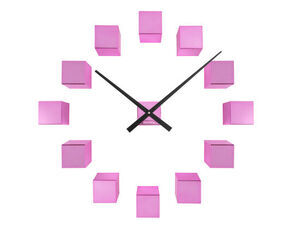 Karlsson - Wall clock DIY Cubic metallic dark pink