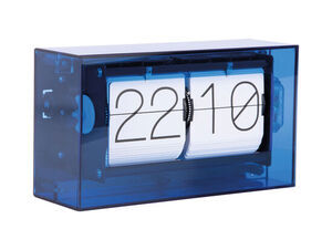Karlsson - Table clock Boxed Flip acrylic dark blue
