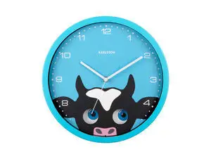 Karlsson - Wall clock Peekaboo Cow blue