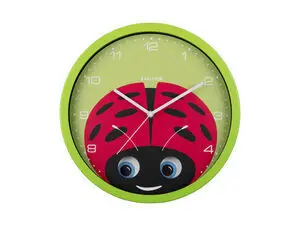 Karlsson - Wall clock Peekaboo Ladybug green
