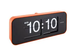 Karlsson - Wall clock Wide Flip orange casing, black dial