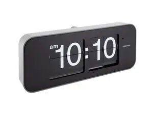 Karlsson - Wall clock Wide Flip silver casing, black dial