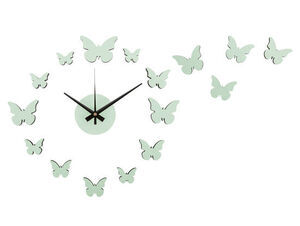 Karlsson - Wall clock DIY Butterfly soft green