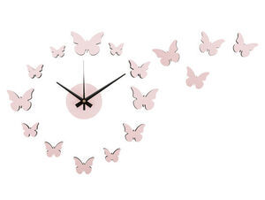 Karlsson - Wall clock DIY Butterfly soft pink
